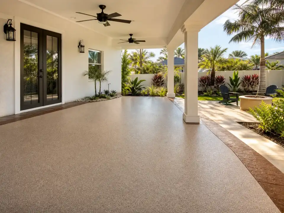 Pirate Cove Epoxy Coated Florida lanai patio floor
